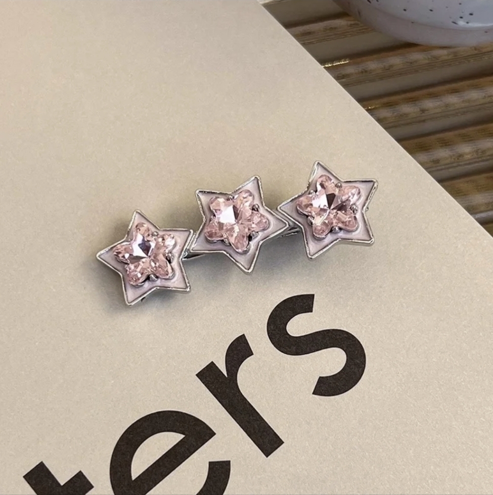 Pink Star Hair Clips